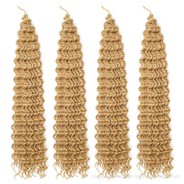 Synthetic Deep Wave Crochet Braiding Hair Extensions Ombre Ocean Wave Curly Crochet